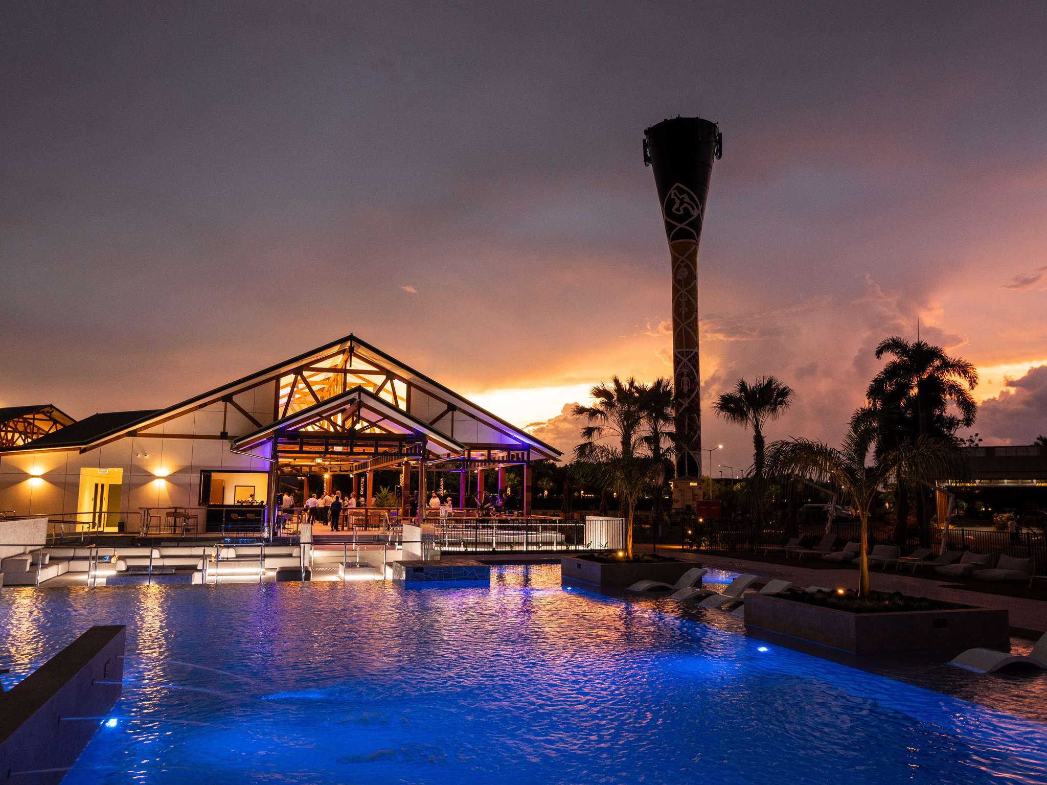 Mercure Darwin Airport Resort , pool at night