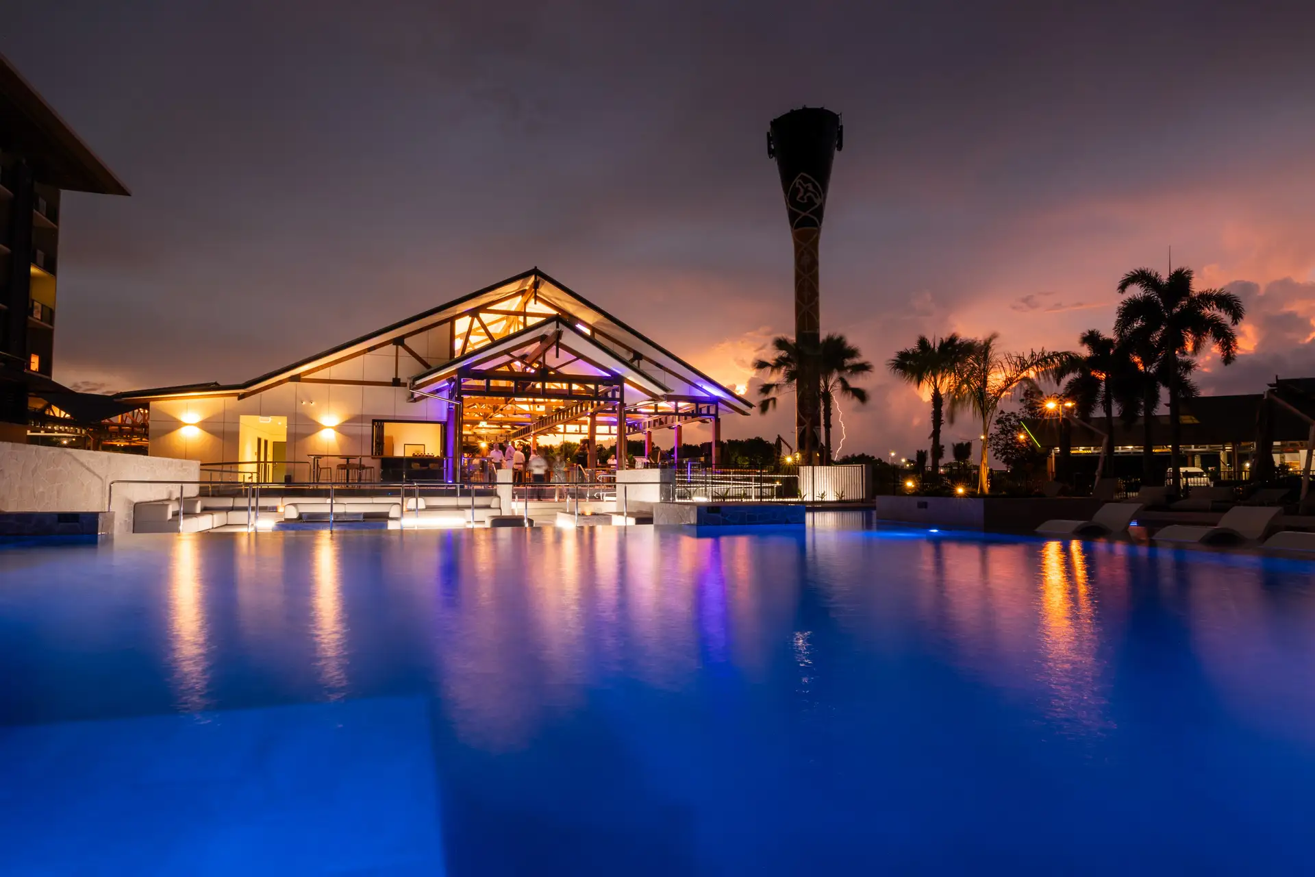 View from the Pool at nightMercure Darwin Airport Resort